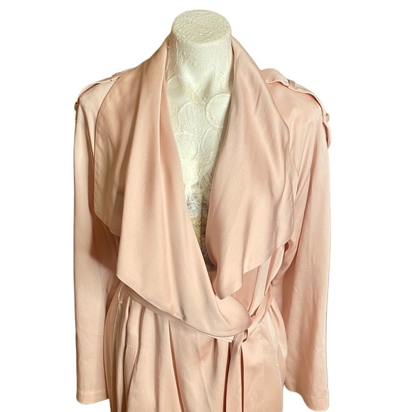 Soia & Kyo Pink Blush Trench Coat sz L - Picture 6 of 14